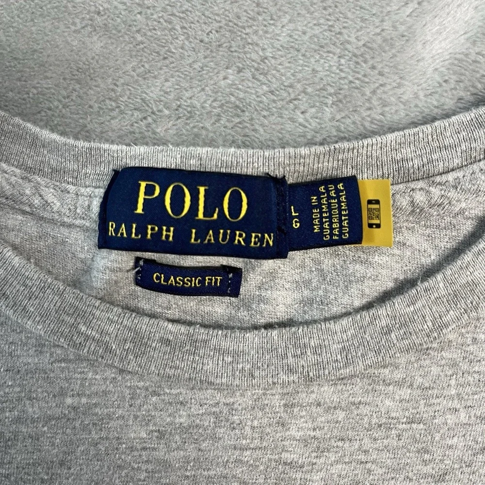 Polo Ralph Lauren Polo Bear T-Shirt Men's Large Gray Classic Fit Graphic Tee EUC